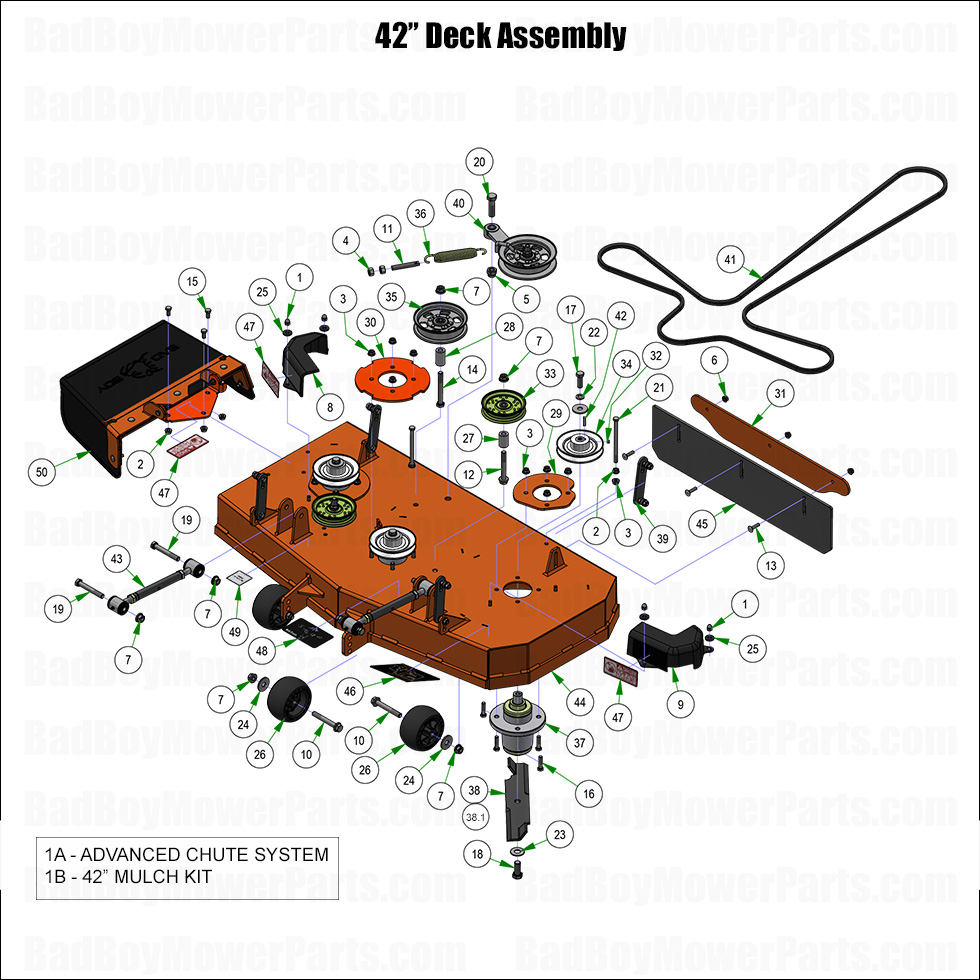 3742 - Bad Boy Mower Parts Lookup > 2025 > Maverick HD > 42\" Deck Assembly